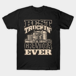 Best Trucking Grandpa Semi Truck Driver Trucker T-Shirt